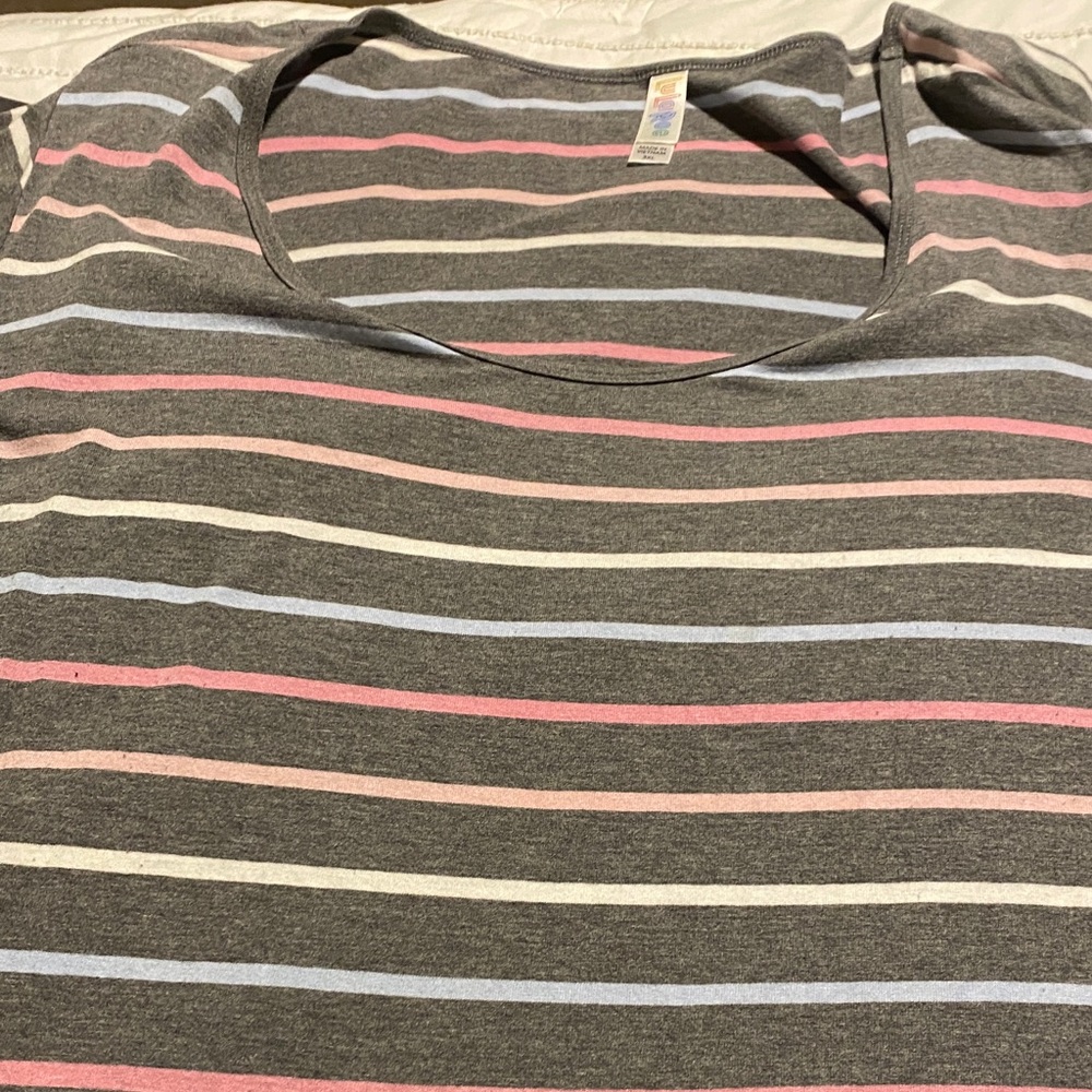 LuLaRoe Multicolor Striped Short Sleeve Top